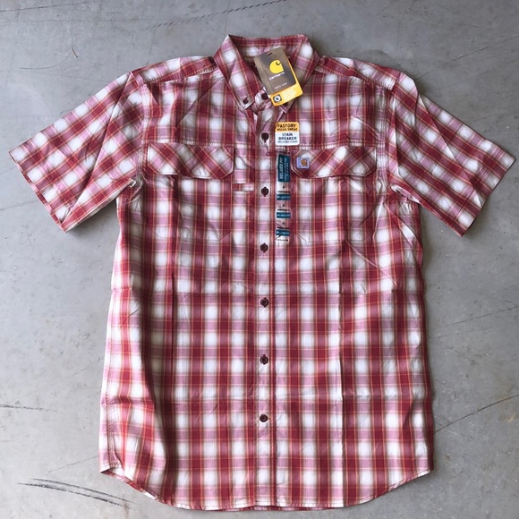 🆕Carhartt Force Men's Relaxed Fit Plaid SS Button Down Shirt ~ Size Medium - Picture 4 of 9